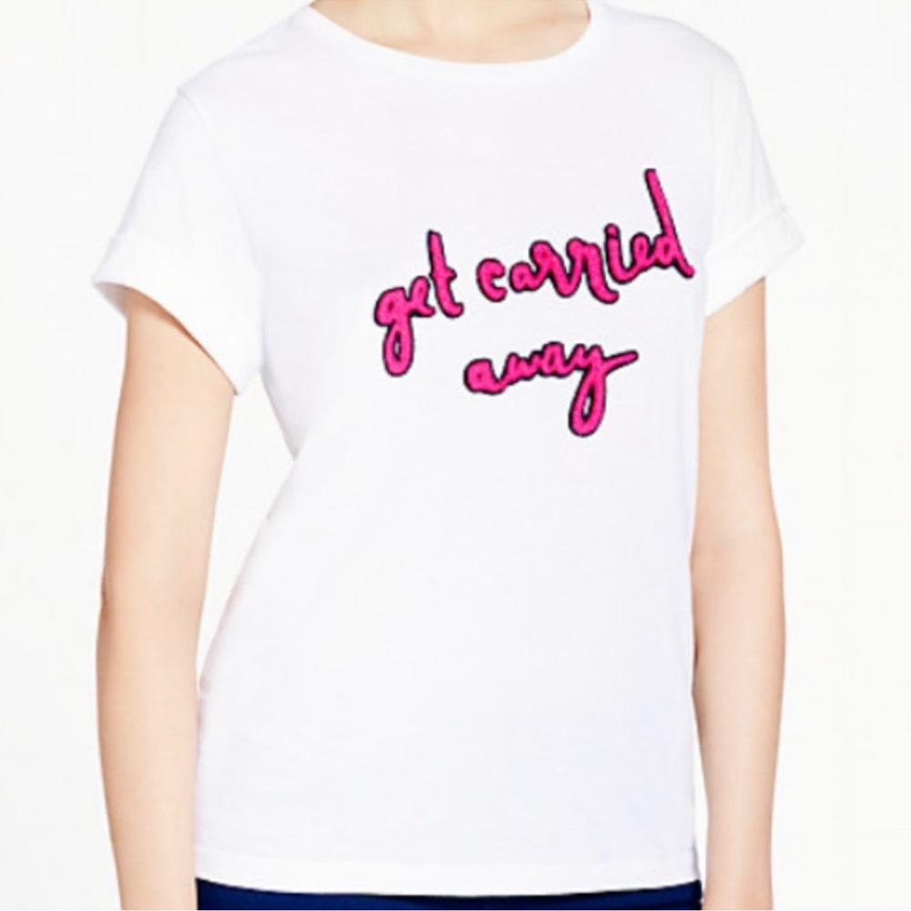 Kate Spade White “Get Carried Away” T-shirt | XS
